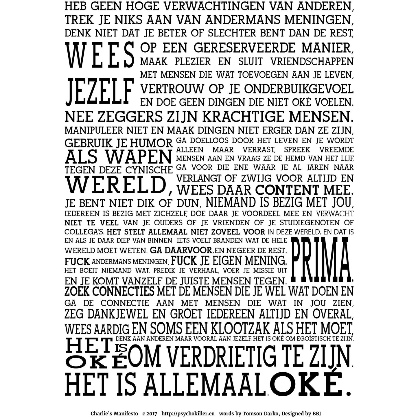 Poster Charlies Manifesto A2 formaat